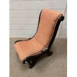 A mahogany frame slipper chair
