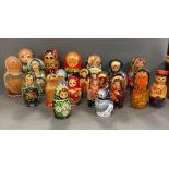A large collection of Russia nesting dolls