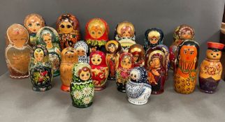 A large collection of Russia nesting dolls