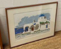 Two lithograph limited edition by Paul Hogarth, "Quiet Day at Abbot Hall " and "Greek House"