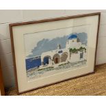 Two lithograph limited edition by Paul Hogarth, "Quiet Day at Abbot Hall " and "Greek House"