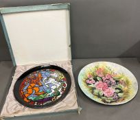 Poole pottery Jubilee plate by Tony Morris and a Majorca floral plate