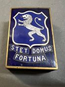 An enamel match box cover