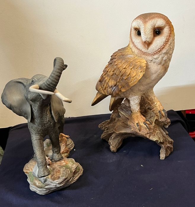 Two resin and porcelain models of animals