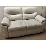 A G Plan leather two seater sofa (H95cm SH50cm W163cm D92cm)