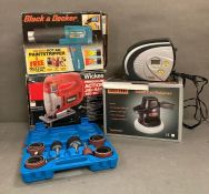 A selection of power tools and car accessories