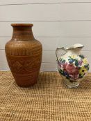 Two West German ceramics. A vase and jug