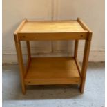 A pine single shelf side table (H46cm W45cm D39cm)