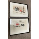 Two French cartoon prints