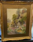 An Arthur Wilkinson cottage picture in gilt frame 39cm x 29cm