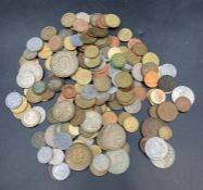 A selection of world coins, various denominations, conditions, years etc.