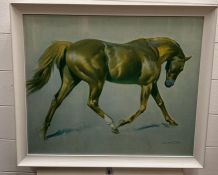A Mid Century style print of a horse signed lower right