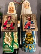 A collection of painted Russian Christmas ornament Approx. 39