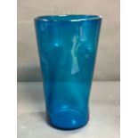 A king fisher blue dimple bucket vase possibly French 1960's (H31cm)