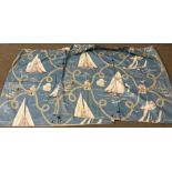 A pair of vintage nautical curtains (Drop 98cm W122cm)