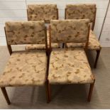 Four Mid Century dining chairs on teak frame