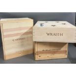 Three wooden wine boxes