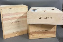 Three wooden wine boxes