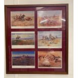 A framed selection of wild west prints (77cm x 86cm)