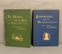 Two books "The Granta and The Cam" and "Cambridge and its Neighbourhood" both drawn and etched by