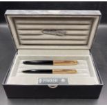 A Parker Duofold fountain pen and ballpoint in original box