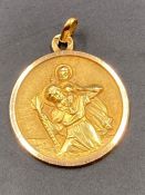 An Arabian gold St Christopher (Approximate Total weight 4.5g)