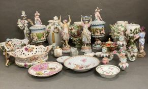 A large selection of 19th century German porcelain, various makers and styles. AF