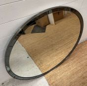 A glass circular mirror with a panel mirrored edging (Dia200cm)