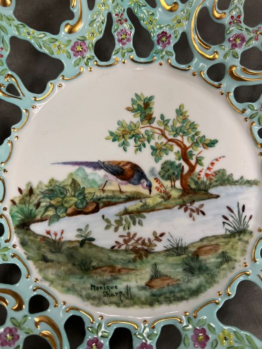 A hand painted dish by Monique Sharp - Image 2 of 4