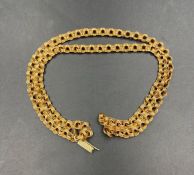 A link gold necklace, marked 585 with an approximate total weight of 15g