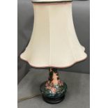 Moorcroft sweet briar pink table lamp with wooden base