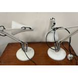 Two angle poise lamps