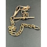 A 9ct gold Albert chain AF with safety chain (Approximate Total weight 7.8g)