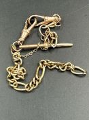 A 9ct gold Albert chain AF with safety chain (Approximate Total weight 7.8g)