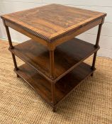 A rosewood three tier table (H50cm SQ46cm)