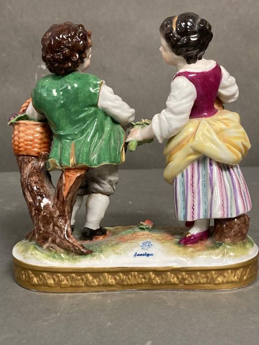 An Augustus Rex porcelain figure of Children with baskets - Image 2 of 5