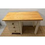 A pine top dressing table/desk (H78cm W107cm D50cm)