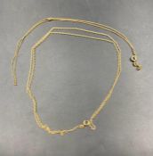 Two yellow fine gold 9ct necklaces (Approximate Total weight 6.3g)