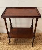 A mahogany two tier side tables (H77cm W60cm D38cm)