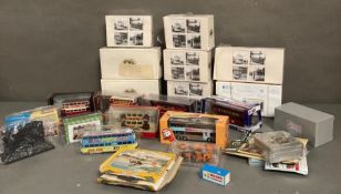A selection of model vehicles to include trams, buses and aeroplane
