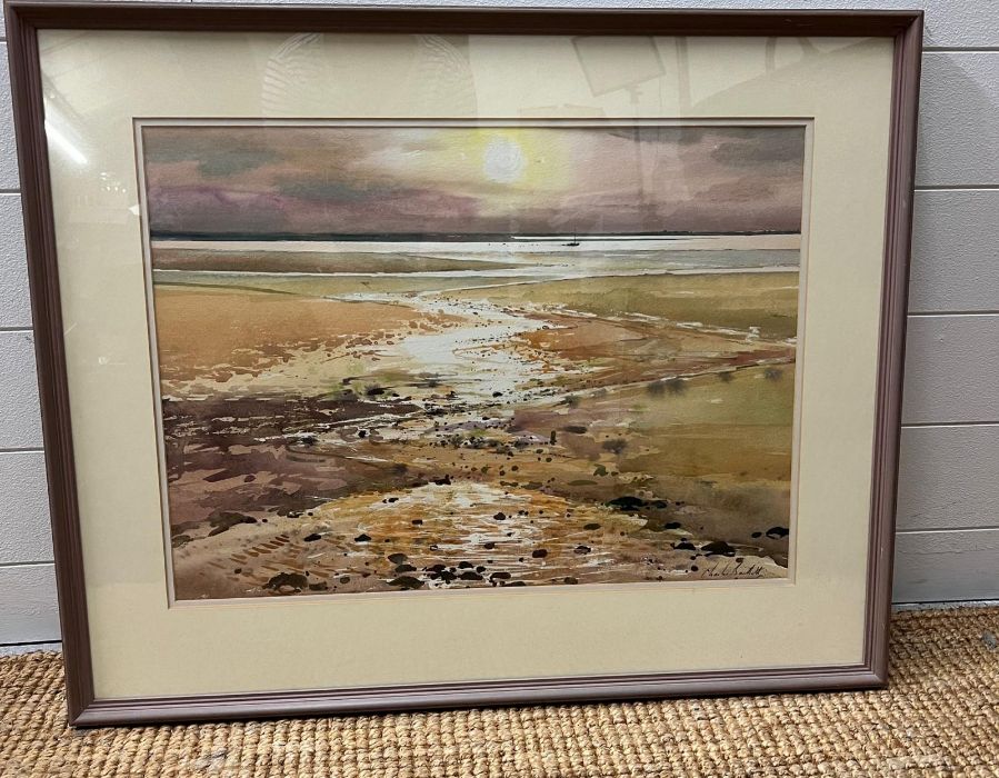 A water colour "late tide" by Charles Bartlett