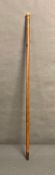 An 18th Century Pique inlaid ivory handle Malacca walking cane (Registration of an ivory item.
