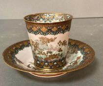 A Japanese Satsuma coffee cup and saucer