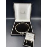 A Mappin & Webb silver necklace and matching earrings, in original boxes.