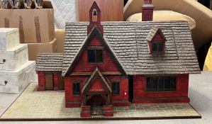 A School House dolls house by Desmond England of Banbury Oxfordshire