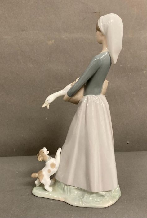 Girl with Goose and Dog. Lladro. Designed by Fulgencio Garcia. #4866. Marked “Lladro Hand Made in - Image 4 of 6