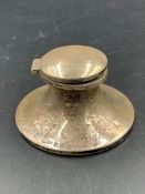 A silver inkwell, hallmarked for Birmingham 1911 by Wilmot Manufacturing Co