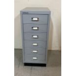 A small six drawer Bisley cabinet (H67cm W41cm D28cm)