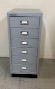 A small six drawer Bisley cabinet (H67cm W41cm D28cm)