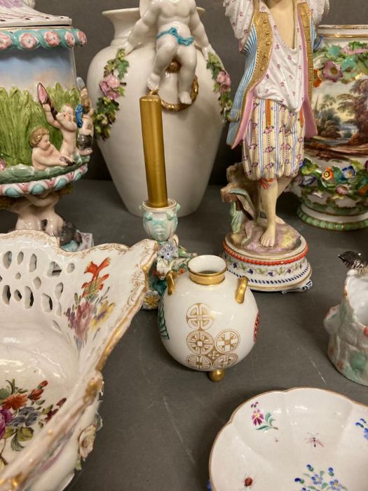 A large selection of 19th century German porcelain, various makers and styles. AF - Image 4 of 9